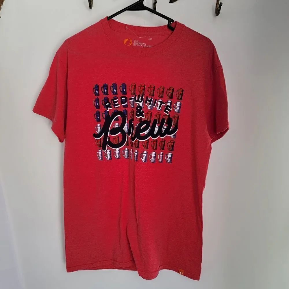 The American outdoorsman red white and brew t-shirt